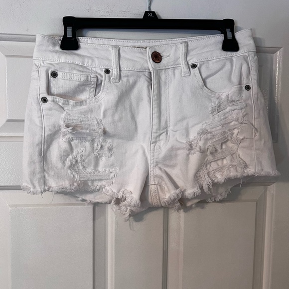 American Eagle Outfitters Pants - American Eagle Outfitters White Distressed Jean Shorts